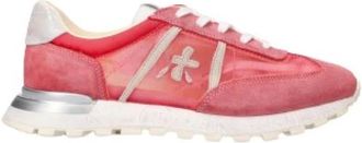 Premiata Klassieke Sneakers met Logo Patch - Dames - Sneakers - Roze - 39 EU - Leer - Schoenen