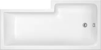 Balterley Modern L Shape Left Hand Shower Bath Tub with Leg Set, 1500mm - White