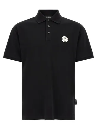 Palm Angels Black Logo Shirt Collar Polo
