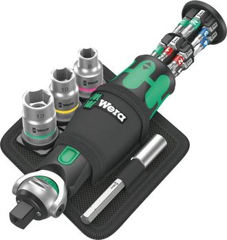 Wera Cacciavite a punta 8009 Zyklop Pocket 2, 18 pezzi con bussola da 1/4 e 3/8