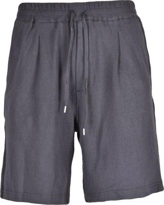 Paolo Pecora Grey Stretch Cotton Sweatshirt Shorts