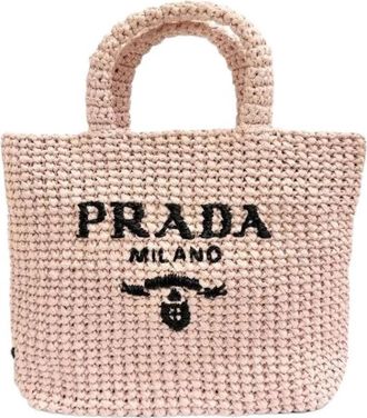 Prada Pre-owned Raffia Handbag - Dames - Vintage Shopper - Roze - ONE Size - Vintage