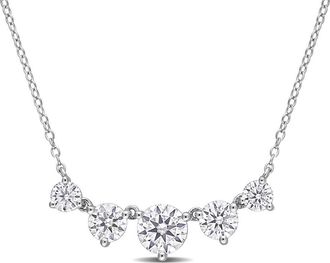 Amour 2 1/2 CT DEW Created Moissanite Heart Necklace In Sterling Silver