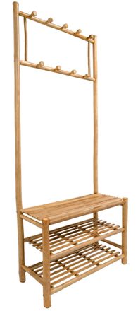 Nordlys Entryway Solid Wood Coat Rack in Brown