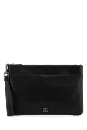 Dolce & Gabbana Black Leather Clutch