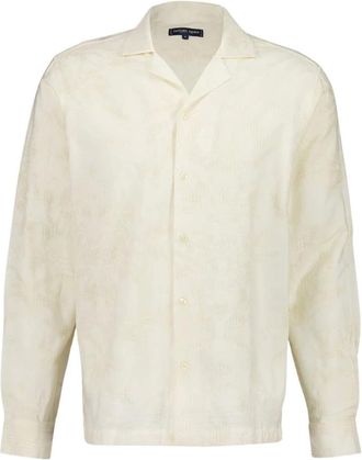 Frescobol Carioca Overhemden, Heren, Beige, S, Katoen, Safra Cotton Camp Collar Shirt