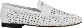 Doucal's Witte Geperforeerde Leren Loafer - Dames - Loafers - Wit - 38 EU - Leer - Schoenen