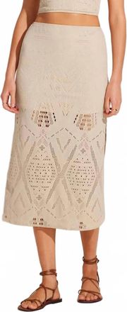 Vitamin A Harper Skirt In Natural Calico Crochet