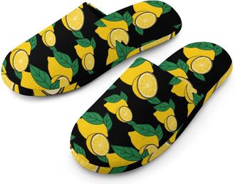 Generic Lemon Mens Cozy Memory Foam Slippers Warm Cotton House Shoes Comfy Slipper for Indoor Outdoor