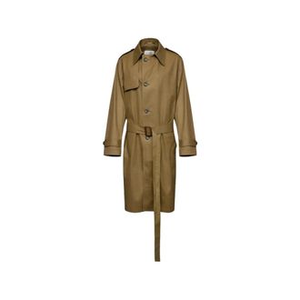 Maison Margiela Trench coat spalmato con cintura - - Coats - Donna - Verde - S