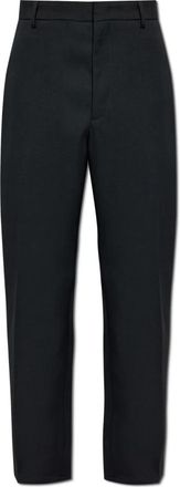 Jil Sander Wollen broek - Heren - Nette broeken - Zwart - 2XL - Wol - Broeken