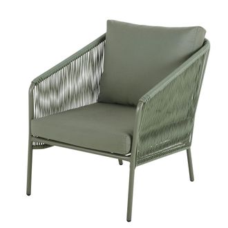 Maisons du monde Sill&oacute;n de jard&iacute;n de resina reciclada verde caqui y metal negro