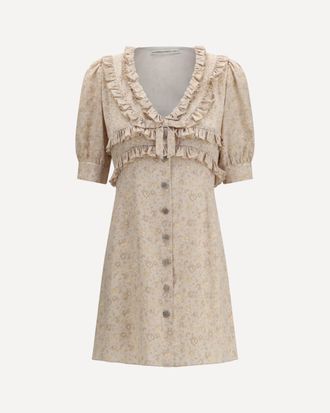 Alessandra Rich Floral Dress with ruffles Female 40