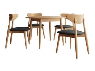 Mirjan24 Conjunto De Mesas Y Sillas Para Comedor Racine 134, Magic Velvet 2219 + Marr&oacute;n, 76x0x0cm, Di&aacute;metro: 120, N&uacute;mero De Asientos: 4, Estilo: Contemporary