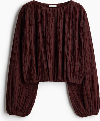 H&M Shirt mit Ballon&auml;rmeln - Beige