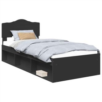 vidaXL Estructura De Cama Negro 75 X 190 Cm Madera De Pino Macizo Vidaxl