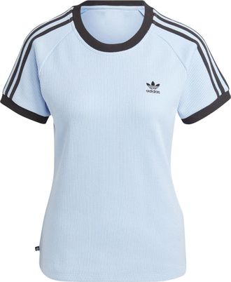 adidas (WMNS) adidas 3-Stripes Slim T-Shirt Asia Sizing Blue Black IC5462