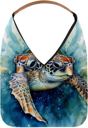 Generic Sea Turtle Reusable Lightweight Grocery Bags - Foldable Into Compact Pouch, Washable & Sturdy, Multipurpose for Shopping and Travel