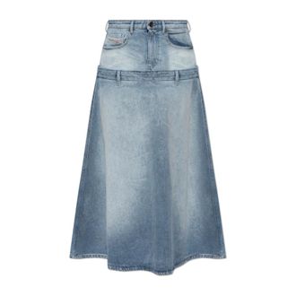 Diesel Denim Skirts, female, Blue, Size: W26 De-Vorya-S Denim Skirt