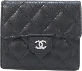 Chanel Pre-owned Timeless Classic Caviar Skin Wallet - Dames - Vintage Accessoires - Zwart - ONE Size - Leer - Vintage