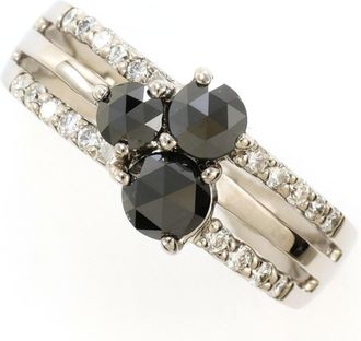 C&A Black White Gold White Gold (14K) Band Ring (Pre-Owned)