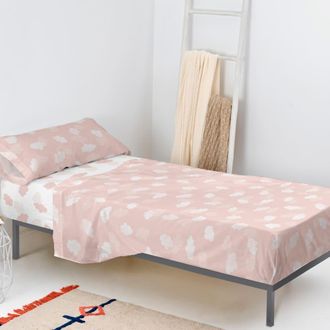 Happy Friday Juego de s&aacute;banas 2 piezas 100% algod&oacute;n rosa 180x270 cm (cama 105)