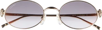 Cartier 52mm Oval Gradient Sunglasses in Gold/Grey Lens at Nordstrom