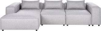 Beliani Modular Corner Sofa 4 Seater BRANDE Grey Right Hand