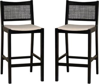Linon Beaux Pack Of 2 Cane Barstools