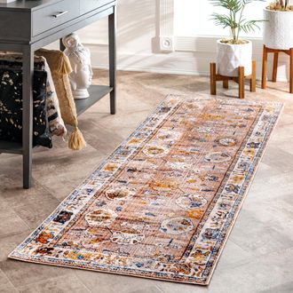 nuLOOM Vintage Brandi Floral Fringe Area Rug