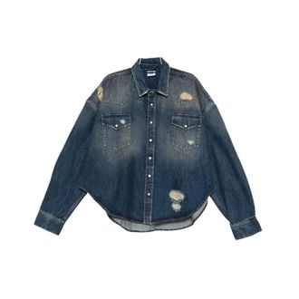 VETEMENTS Denim Shirts, male, Blue, Size: M Me76Ds071D Woblu