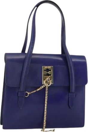 Celine Pre-owned Vintage Handtas - Dames - Vintage Handtas - Blauw - ONE Size - Leer - Vintage