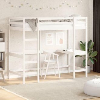 Berkfield Home Loft Bed without Mattress White 90x190 cm Single Solid Wood Pine