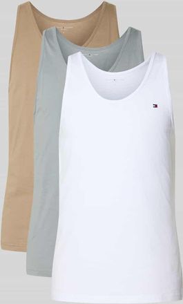 Tommy Hilfiger Regular Fit Tanktops aus reiner Baumwolle im 3-er-Pack in Taupe, Gr&ouml;&szlig;e XXL