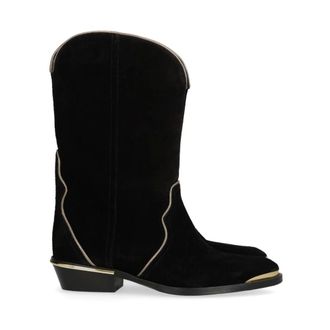 Isabel Marant Schoenen, Dames, Zwart, 36 EU, Leer, Elbini Suede Cowboy Boots