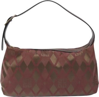 Givenchy Burgundy Canvas Shoulder Bag (Pre-Owned)