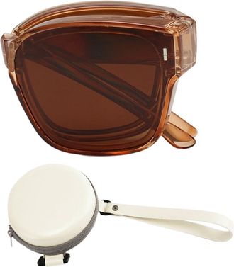 Generic Sunglasses Designed For Men To Be Worn Over Glasses,Collapsible Sports Sunglasses - Sports Driving Fishing Travel Hiking Outdoor Women Men, Tea Brown,