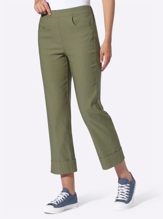 Heine 7/8-Hose HEINE, Damen, Gr. 34, Normalgr&ouml;ssen, khaki, 77% Viskose, 19% Polyamid, 4% Elasthan, unifarben, Hosen 7/8-Hose