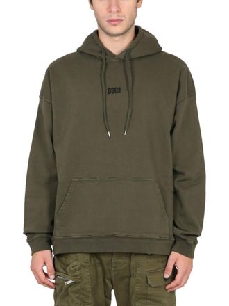 Dsquared2 Khaki Logo Hood Sweatshirt