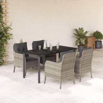 vidaXL Juego De Sof&aacute;s Jard&iacute;n Con Cojines 6 Pzas Rat&aacute;n Sint&eacute;tico Beige Vidaxl