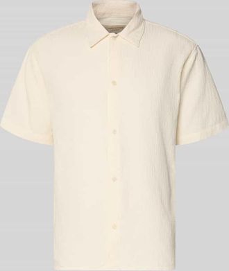Jack & Jones Jack & Jones Regular Fit Freizeithemd mit Strukturmuster Modell MONTAUK in Offwhite, Gr&ouml;&szlig;e XXL