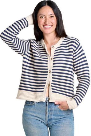 Toad & Co Bianca Crew Cardigan in True Navy Stripe at Nordstrom, Size X-Small