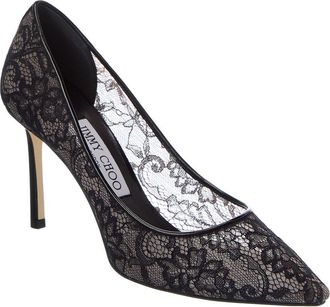 Jimmy Choo London Romy 85 Lace & Leather Pump