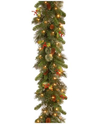 National Tree Company 9Ft Wintry Pine Garland With Cones Red Berries