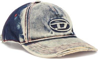 Diesel Baseball cap in treated denim - Caps - Unisex - Multicolor