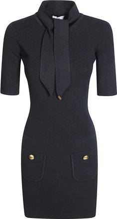 Elisabetta Franchi Knitted Kleedjes - Dames - Kleedjes - Zwart - L - Kleedjes