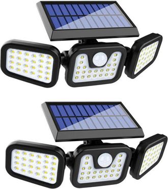 Infinite L&aacute;mpara Solar De Exterior Con 74 Led, Resistente Al Agua (ip65) Con Sensor De Movimiento - Paquete De 2 Unidades