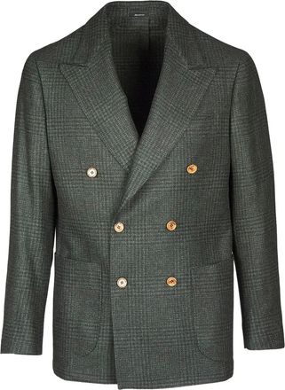 Sartorio Napoli double-breasted check blazer - Grey