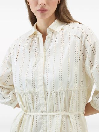 Woolrich Broderie Anglaise Cotton Shirt Dress - Ecru