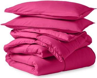 Bare Home All-Season Down Alternative Comforter Set in Pink at Nordstrom, Size Full